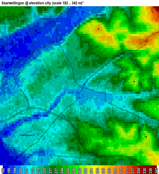 Saarwellingen elevation map