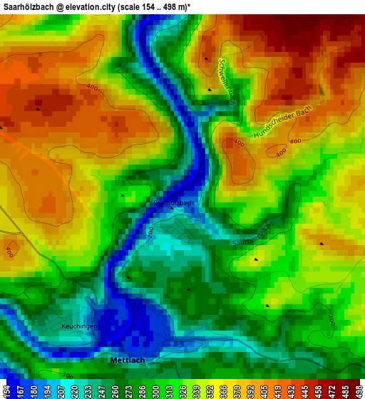 Saarhölzbach elevation map