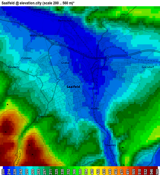 Saalfeld elevation map