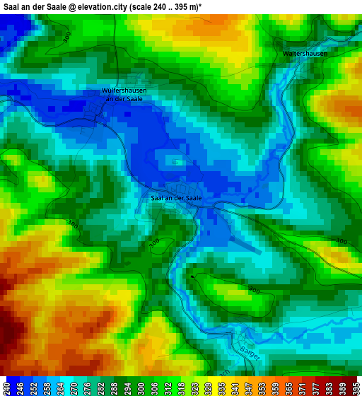 Saal an der Saale elevation map