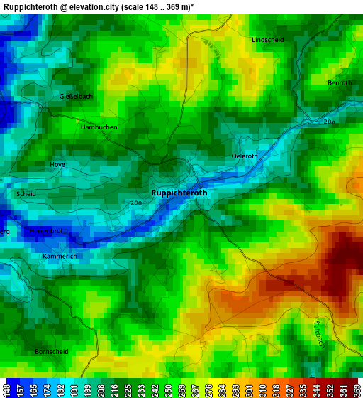 Ruppichteroth elevation map