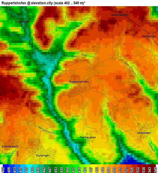 Ruppertshofen elevation map