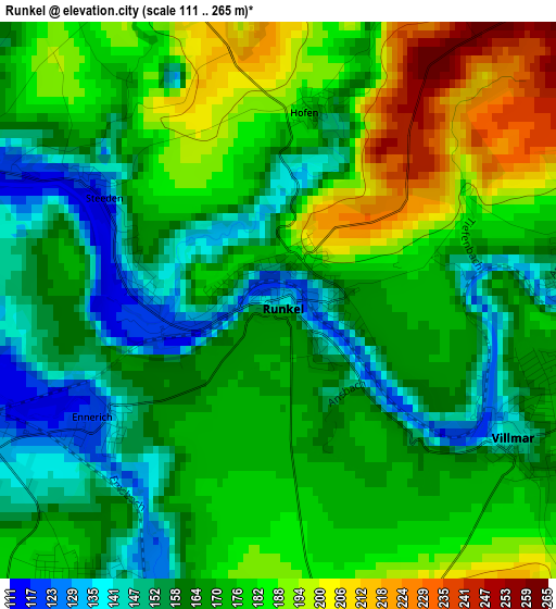 Runkel elevation map