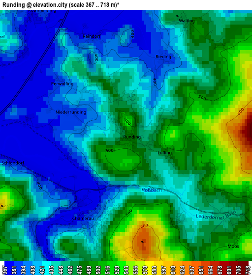 Runding elevation map