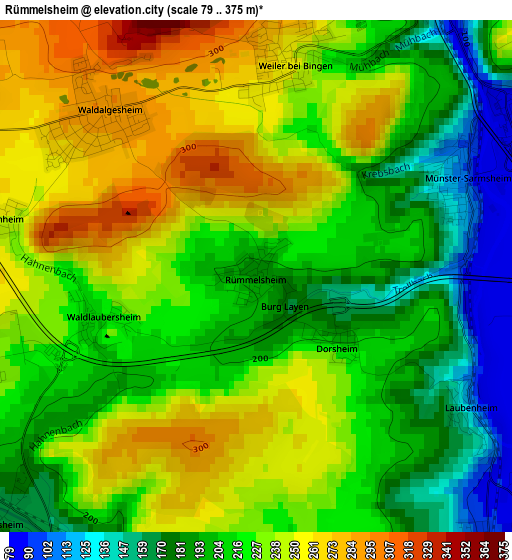 Rümmelsheim elevation map