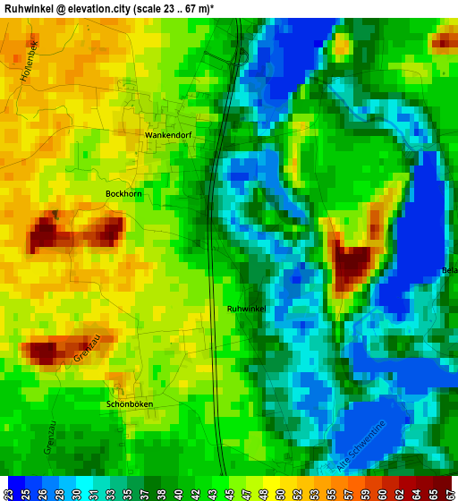 Ruhwinkel elevation map