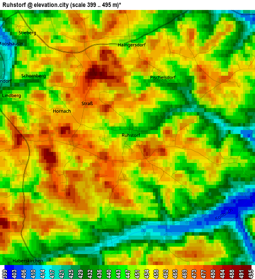 Ruhstorf elevation map