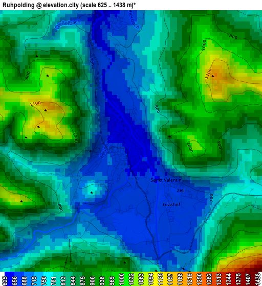 Ruhpolding elevation map