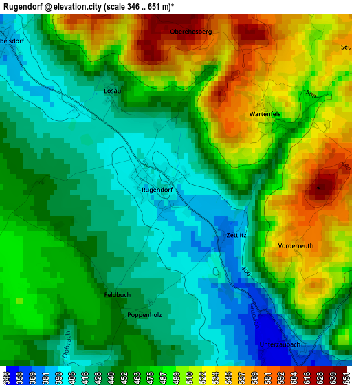 Rugendorf elevation map