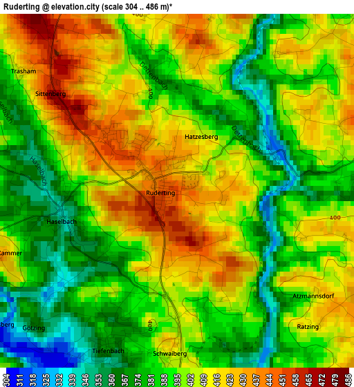 Ruderting elevation map