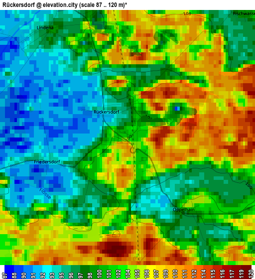 Rückersdorf elevation map