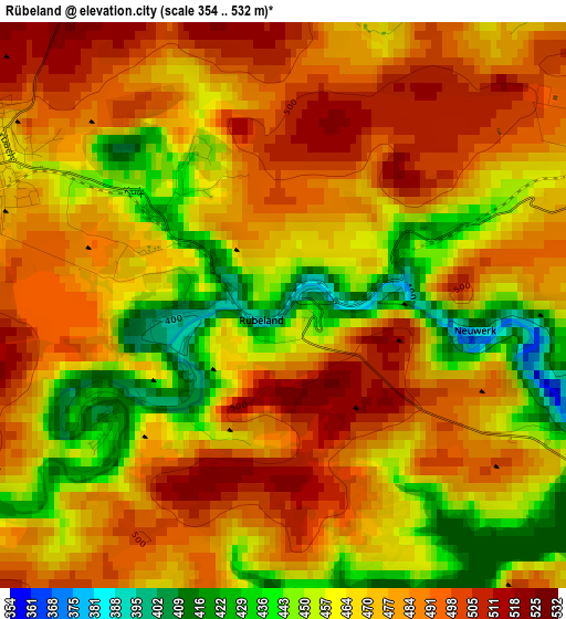 Rübeland elevation map