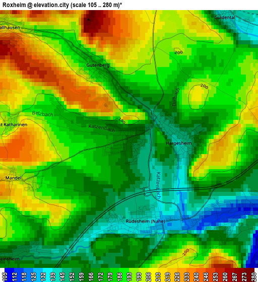 Roxheim elevation map