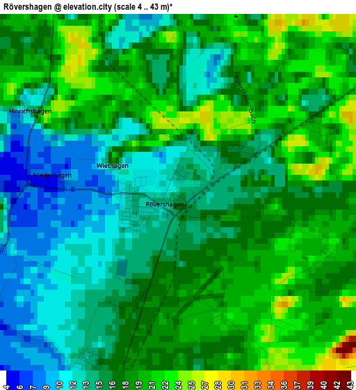 Rövershagen elevation map