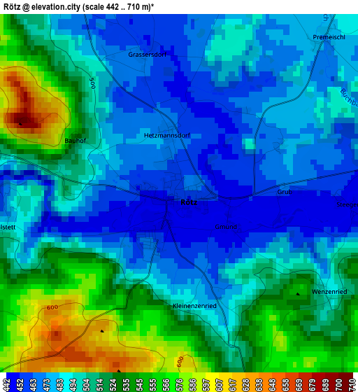 Rötz elevation map