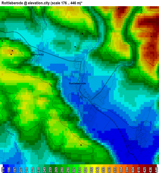 Rottleberode elevation map