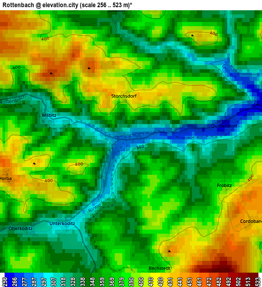 Rottenbach elevation map