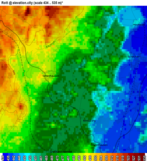 Rott elevation map