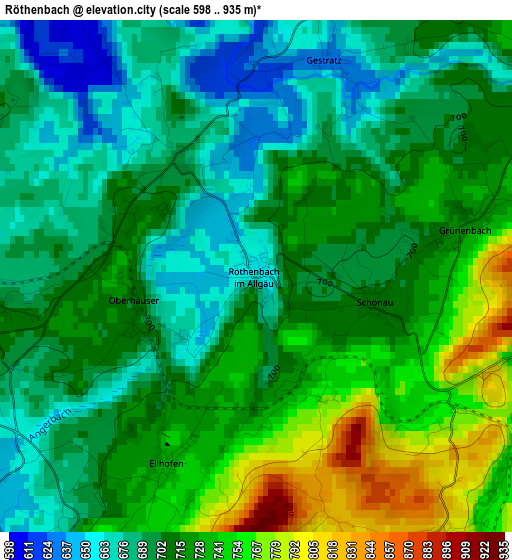 Röthenbach elevation map