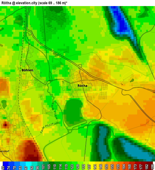 Rötha elevation map