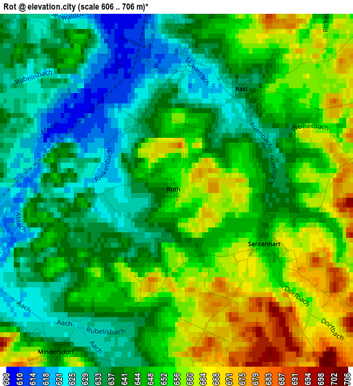 Rot elevation map