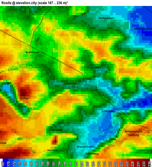 Rositz elevation map