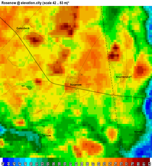 Rosenow elevation map