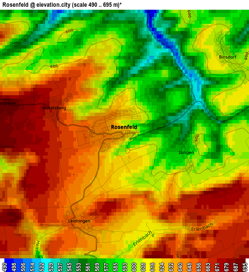 Rosenfeld elevation map