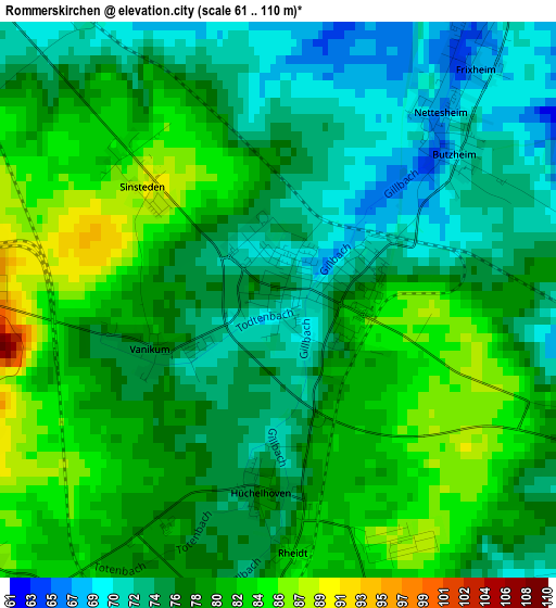 Rommerskirchen elevation map