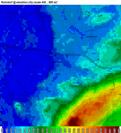 Rohrdorf elevation map