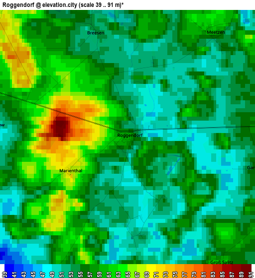 Roggendorf elevation map