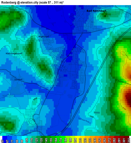 Rodenberg elevation map