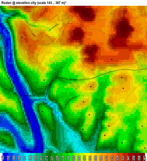 Roden elevation map