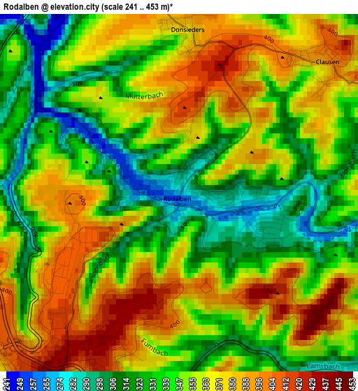 Rodalben elevation map