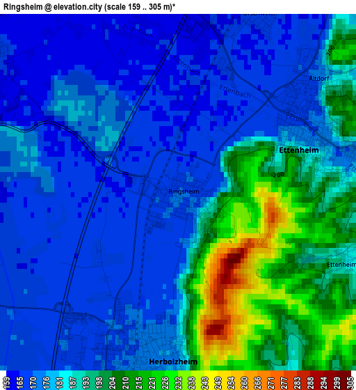 Ringsheim elevation map