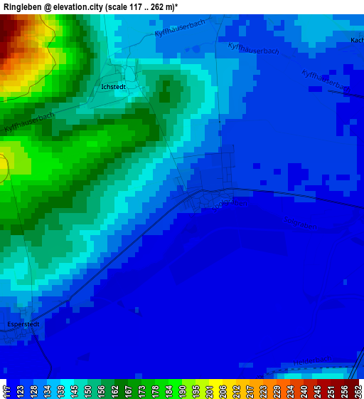 Ringleben elevation map