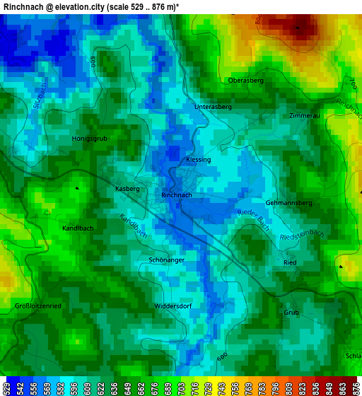 Rinchnach elevation map