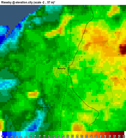 Rieseby elevation map