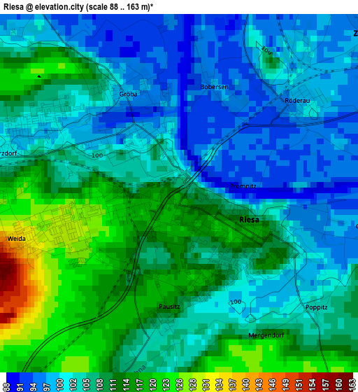 Riesa elevation map