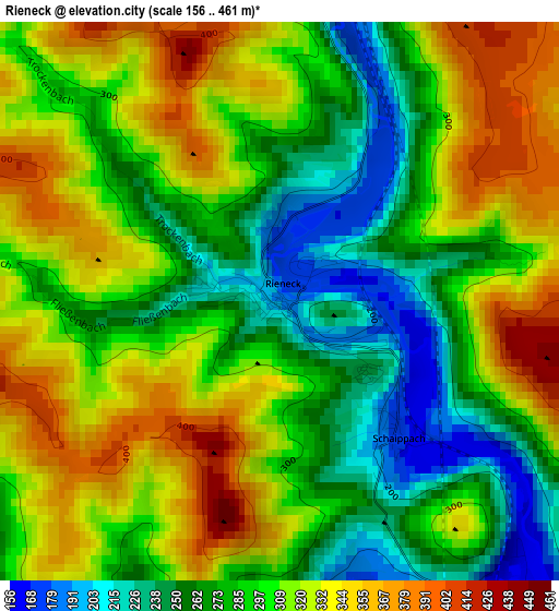 Rieneck elevation map