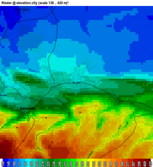 Rieder elevation map