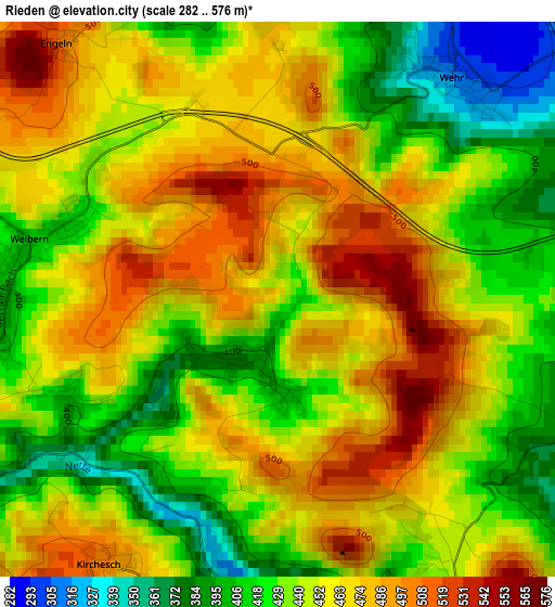 Rieden elevation map