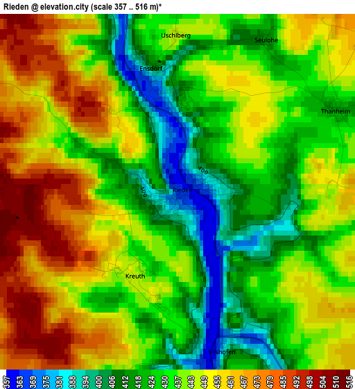 Rieden elevation map