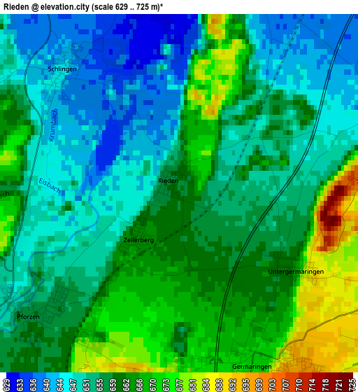 Rieden elevation map