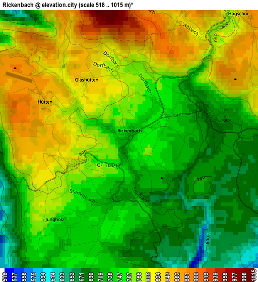 Rickenbach elevation map