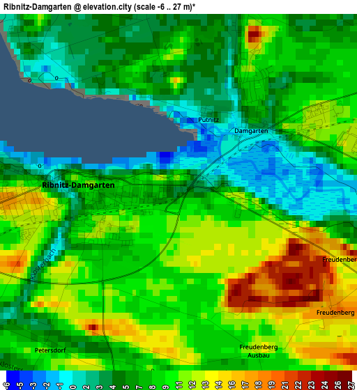 Ribnitz-Damgarten elevation map