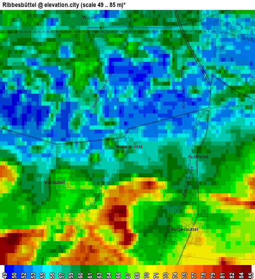 Ribbesbüttel elevation map