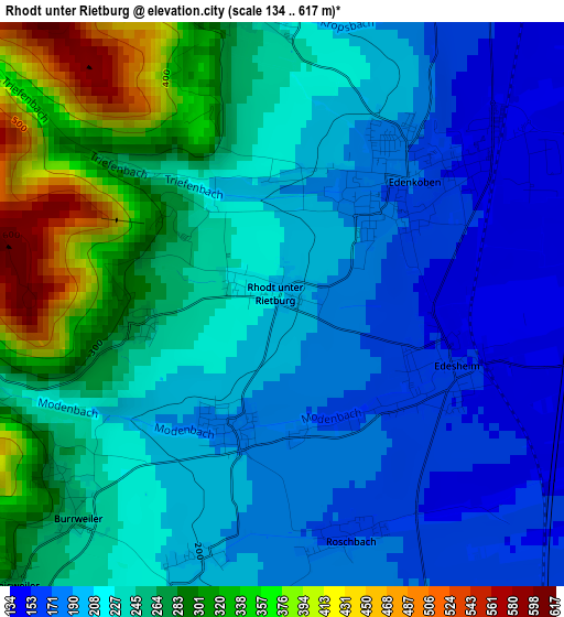 Rhodt unter Rietburg elevation map