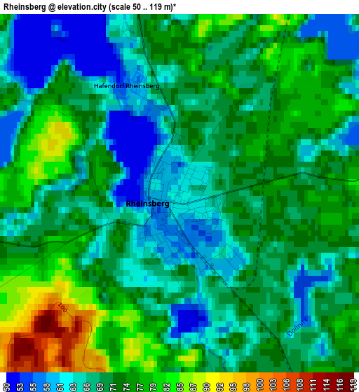 Rheinsberg elevation map