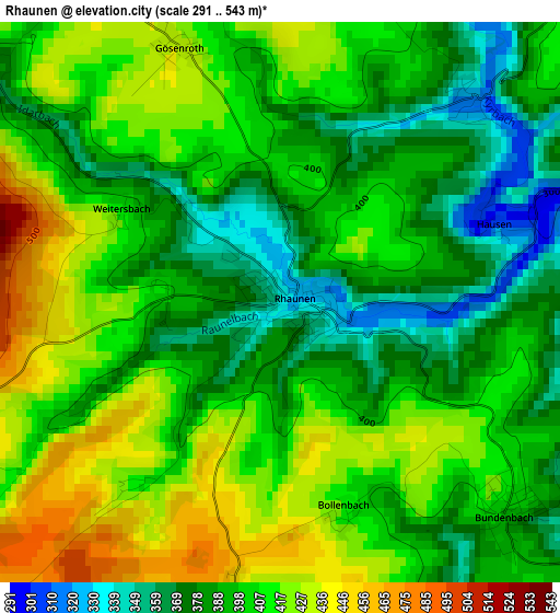 Rhaunen elevation map